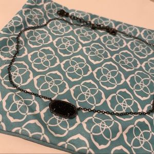Kendra Scott Black Drusy Elisa Necklace